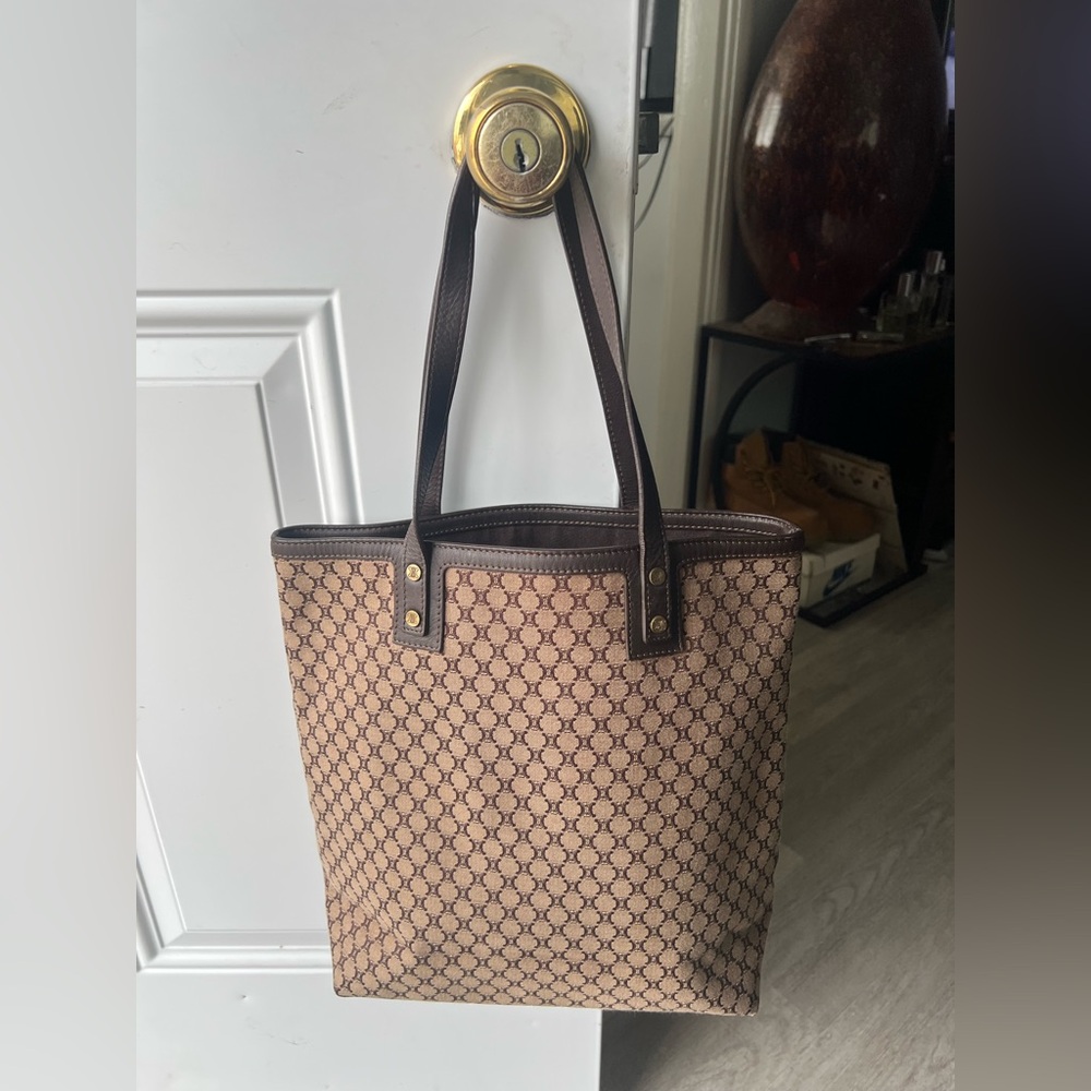 Brown Patterned Tote Bag